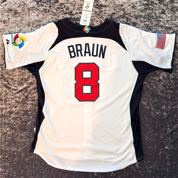 2013 World Baseball Classic Jersey. USA Jersey Majestic Button Up. Size Large - Picture 4 of 7